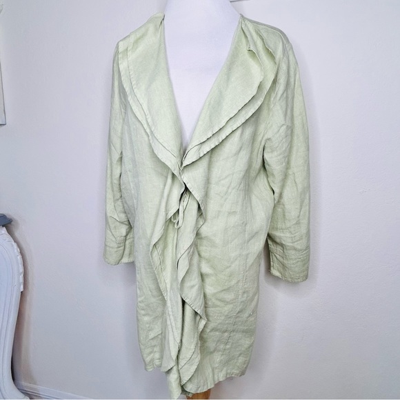 Willow Linen Pistachio Green Top Size Large - Picture 9 of 13